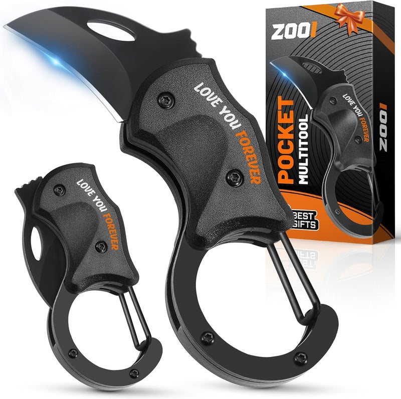 ZOOI Valentines Day Gifts for Him, Pocket Carabiner Gadgets, Mens Valentines Gifts, Anniversary Birthday Gift for Men Dad Husband Him Grandpa, EDC Gadgets Tool Gift for Men - Image 1